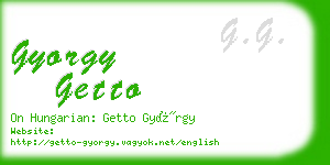 gyorgy getto business card